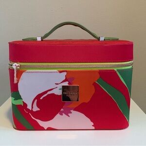 Ted Baker Red and Green Floral Cosmetic Case